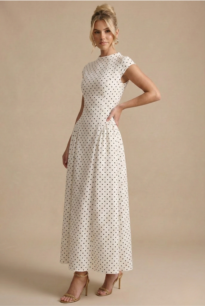 Robe Longue À Pois Femme