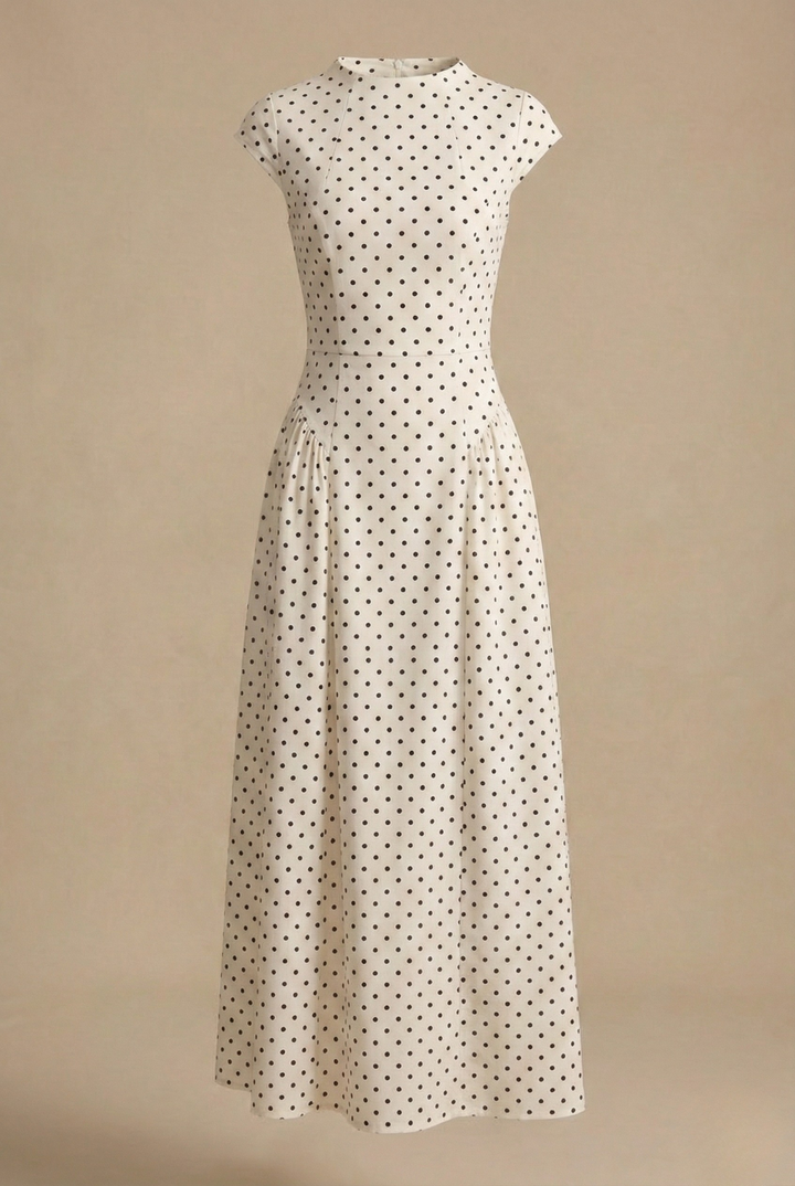 Robe Longue À Pois Femme