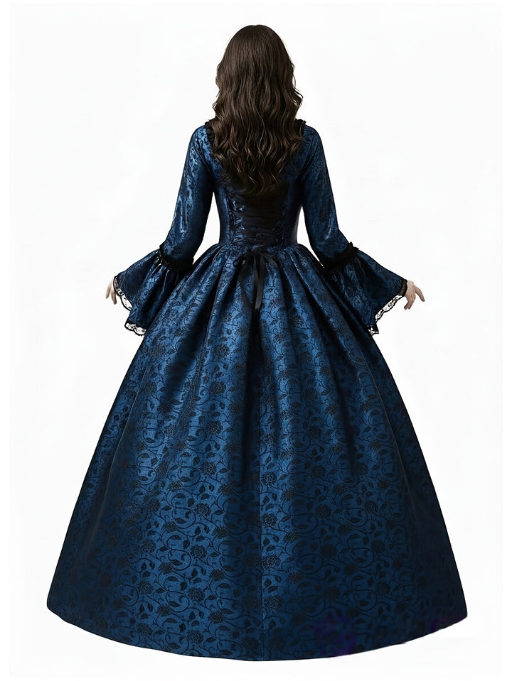 Robe Halloween Gothique à Manches Évasées Femme