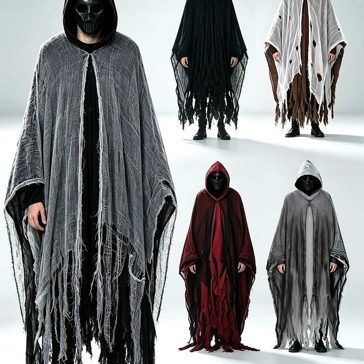 Cape Halloween à Capuche Effet Déchiré Homme
