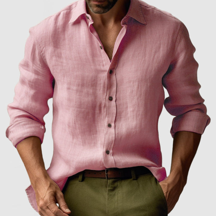 Chemise Lin Boutonnée Casual Homme