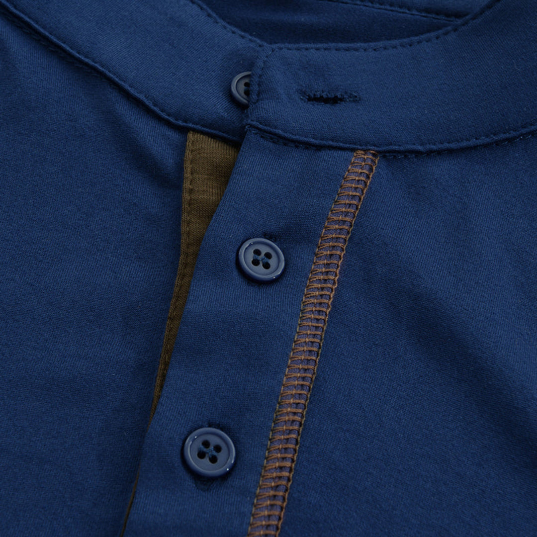 T-Shirt Henley Ajusté Manches Courtes Homme
