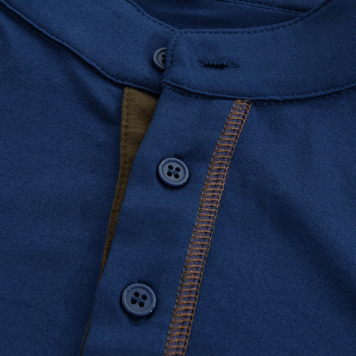 T-Shirt Henley Ajusté Manches Courtes Homme