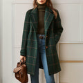 Manteau Long à Carreaux Femme
