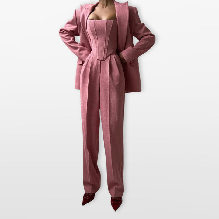 Ensemble Trois Pièces Tailleur Élégant Femme