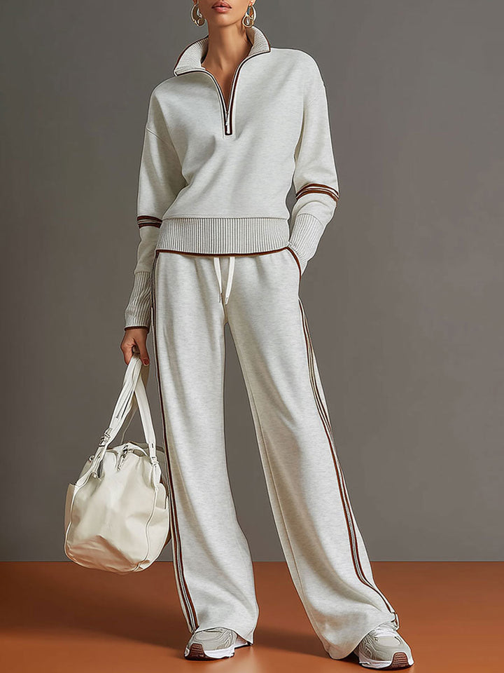 Ensemble avec Pull Zippé et Pantalon Femme
