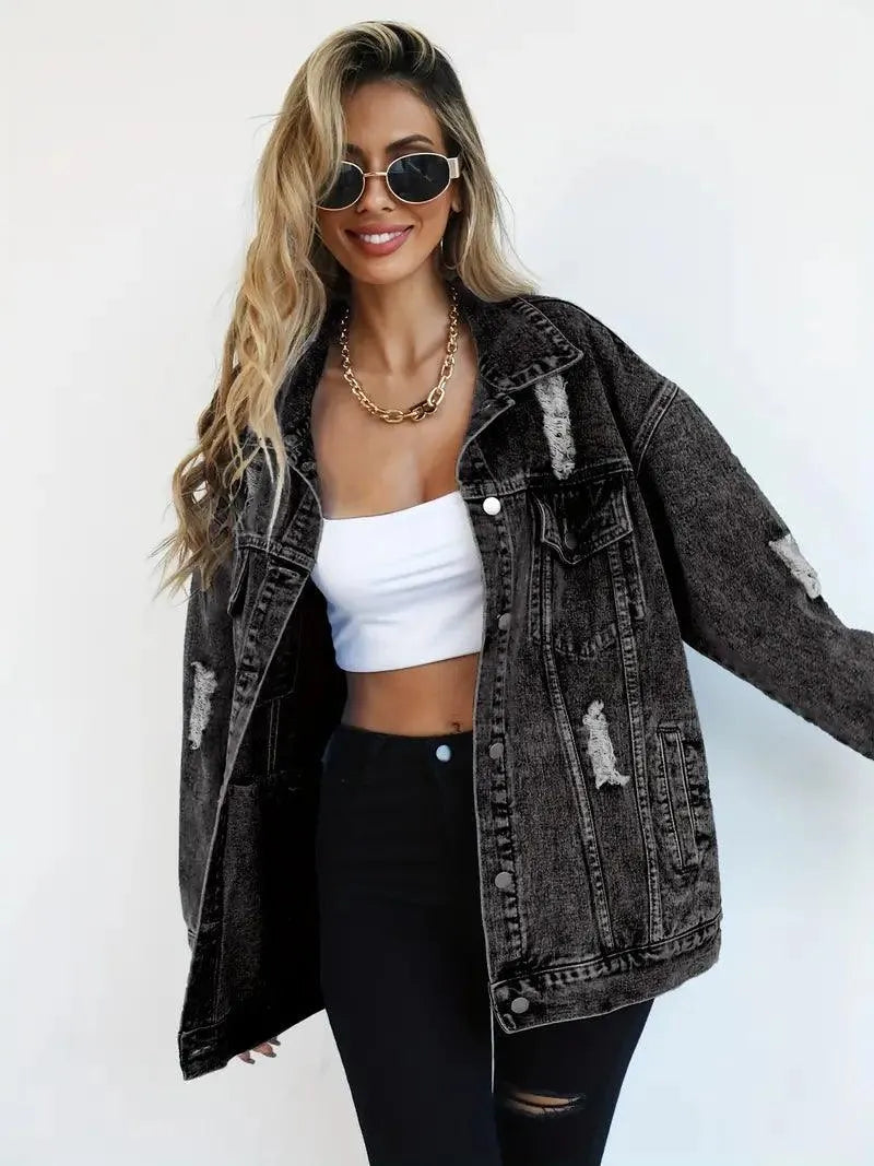 Veste Oversize Déchirée Femme