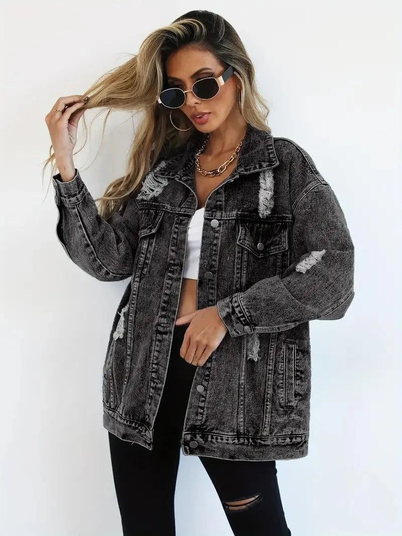 Veste Oversize Déchirée Femme