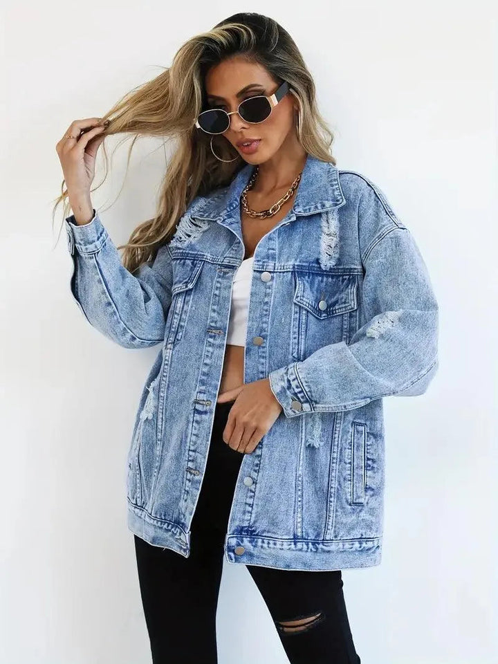 Veste Oversize Déchirée Femme