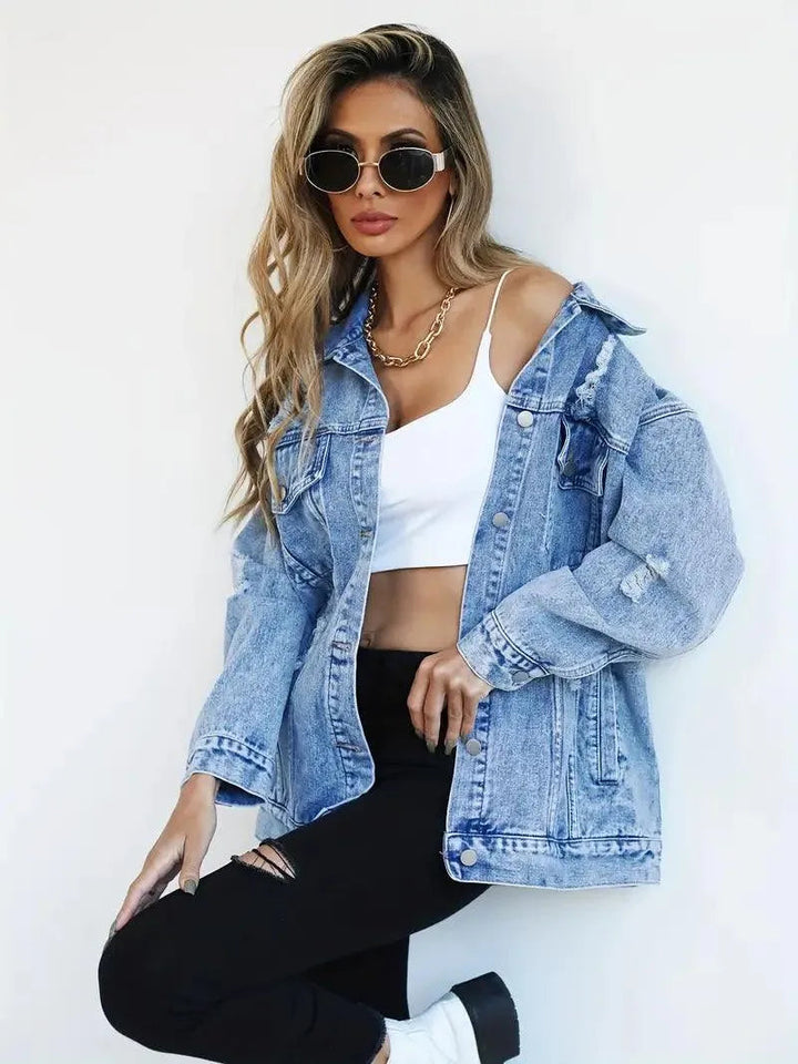 Veste Oversize Déchirée Femme
