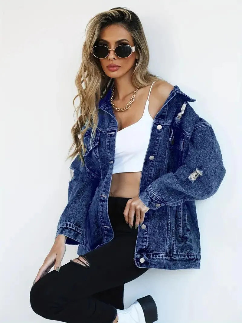 Veste Oversize Déchirée Femme