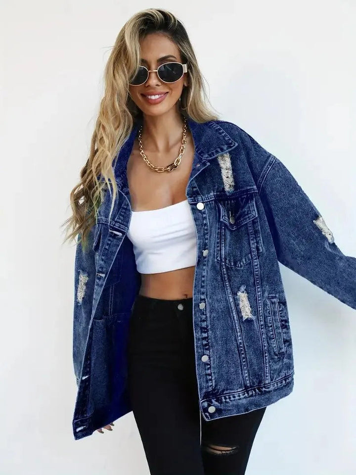 Veste Oversize Déchirée Femme