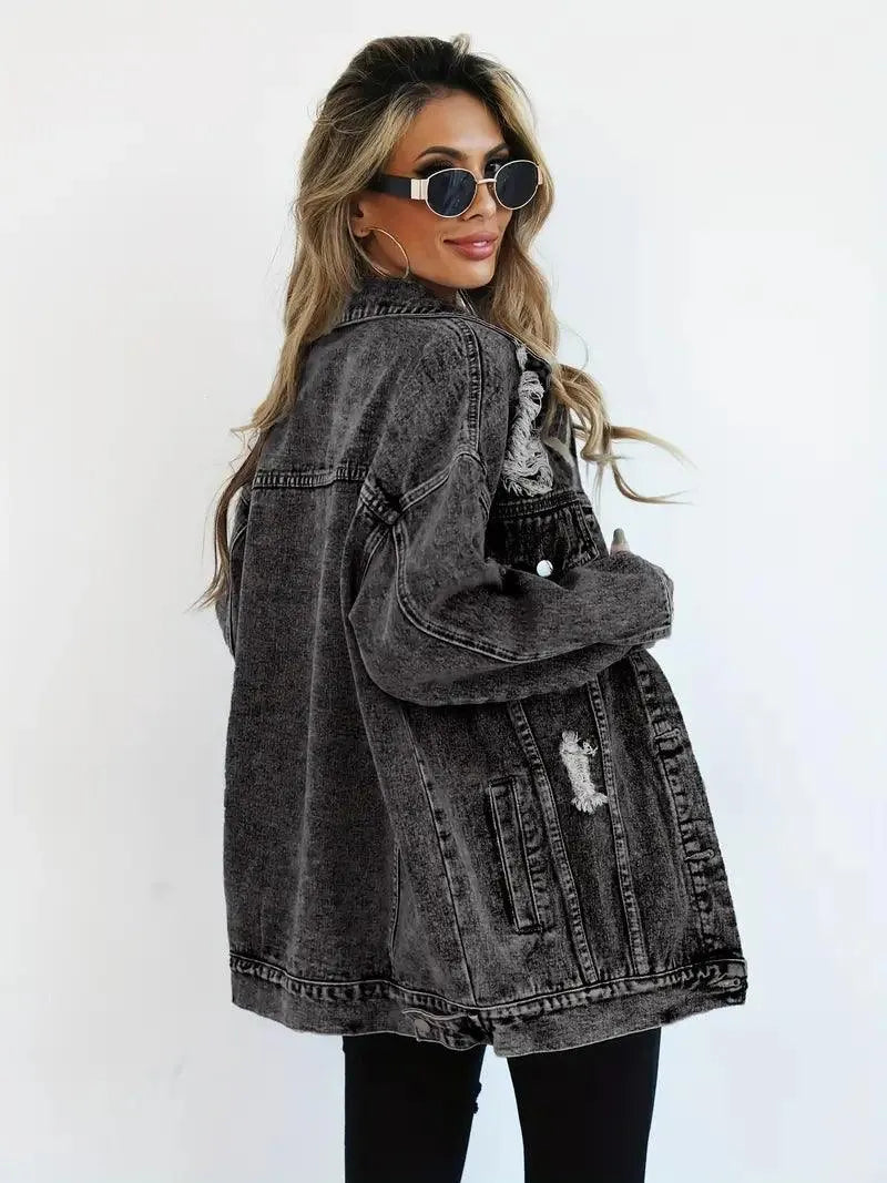 Veste Oversize Déchirée Femme