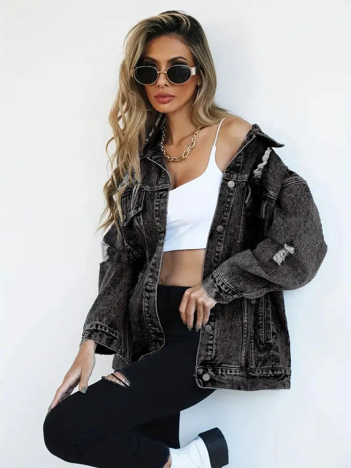 Veste Oversize Déchirée Femme