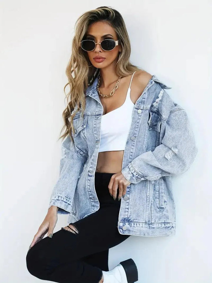 Veste Oversize Déchirée Femme