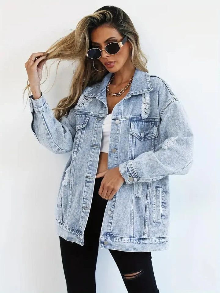 Veste Oversize Déchirée Femme