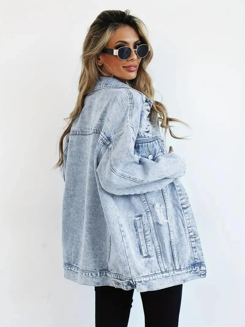 Veste Oversize Déchirée Femme