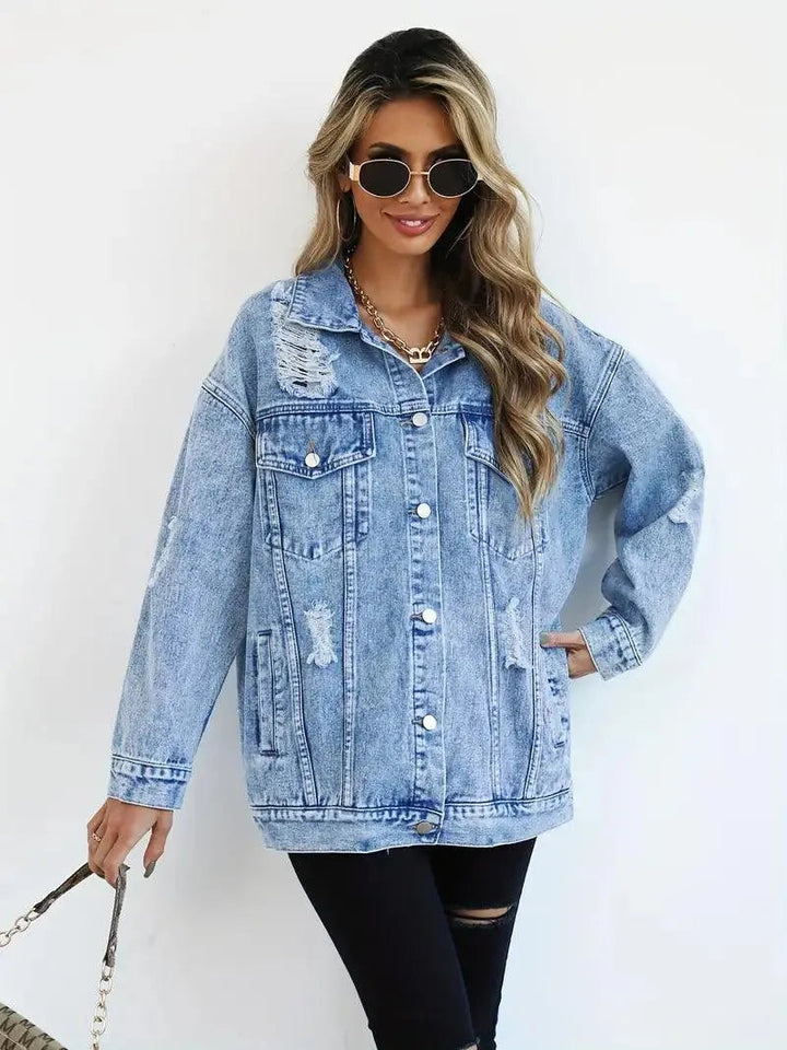Veste Oversize Déchirée Femme