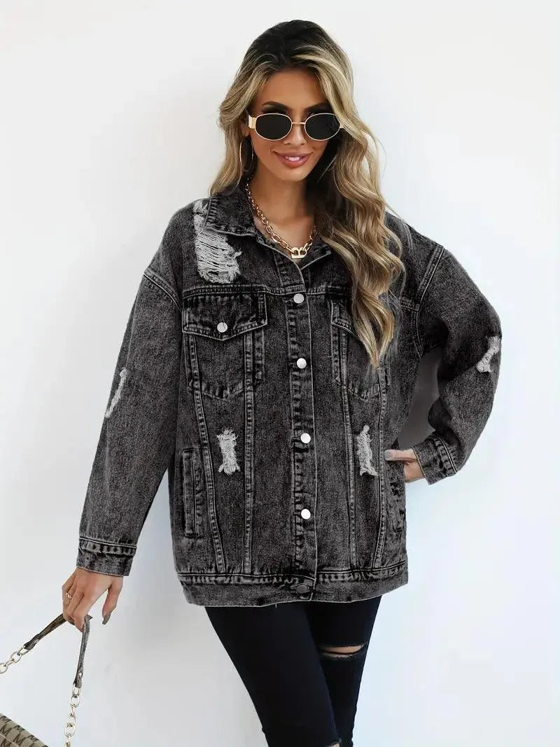 Veste Oversize Déchirée Femme