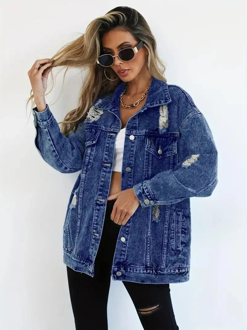 Veste Oversize Déchirée Femme