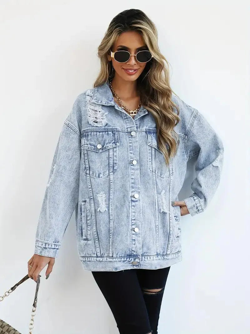 Veste Oversize Déchirée Femme