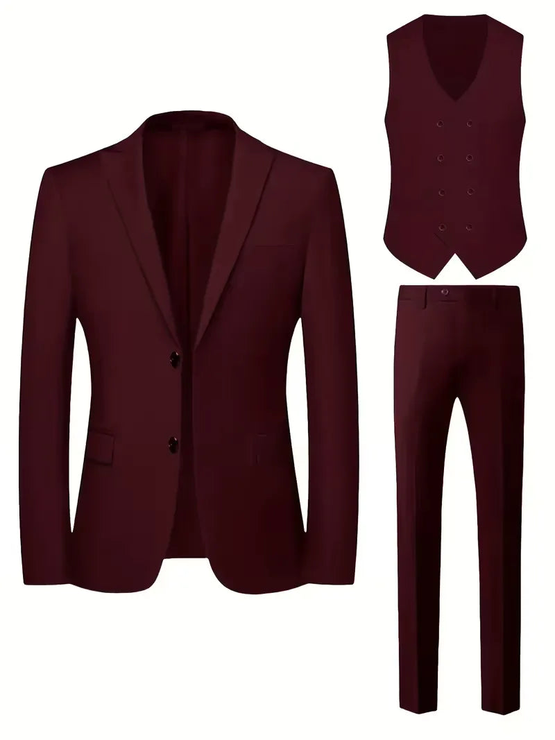 Costume Avec Gilet Croisé Et Revers Pointus Homme