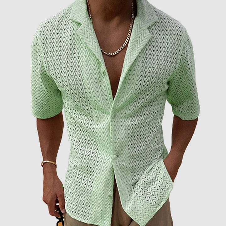 Chemise Ajourée à Manches Courtes Homme