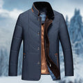 Men's padded winter jacket with a stand collar