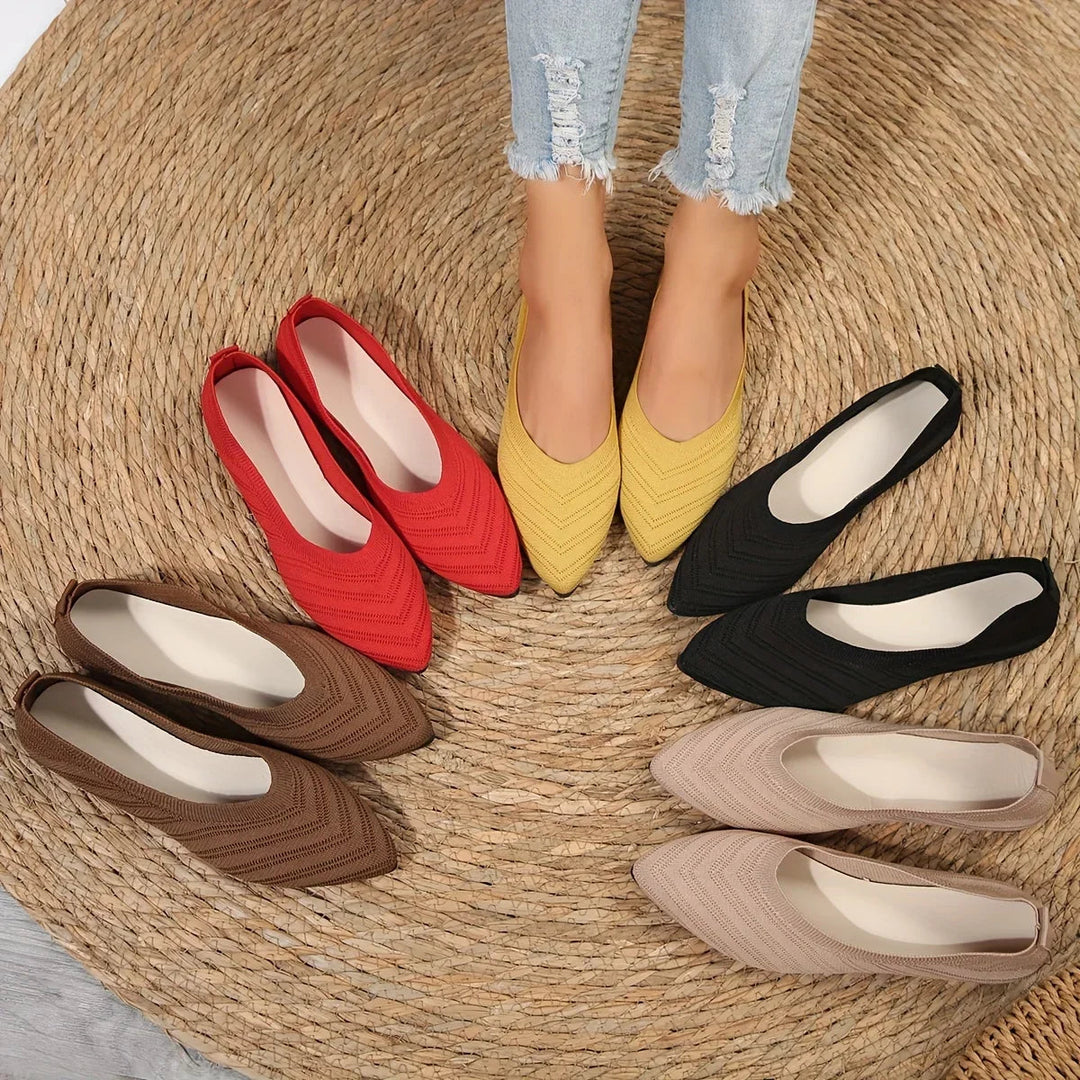 Ballerines Pointues en Maille Femme