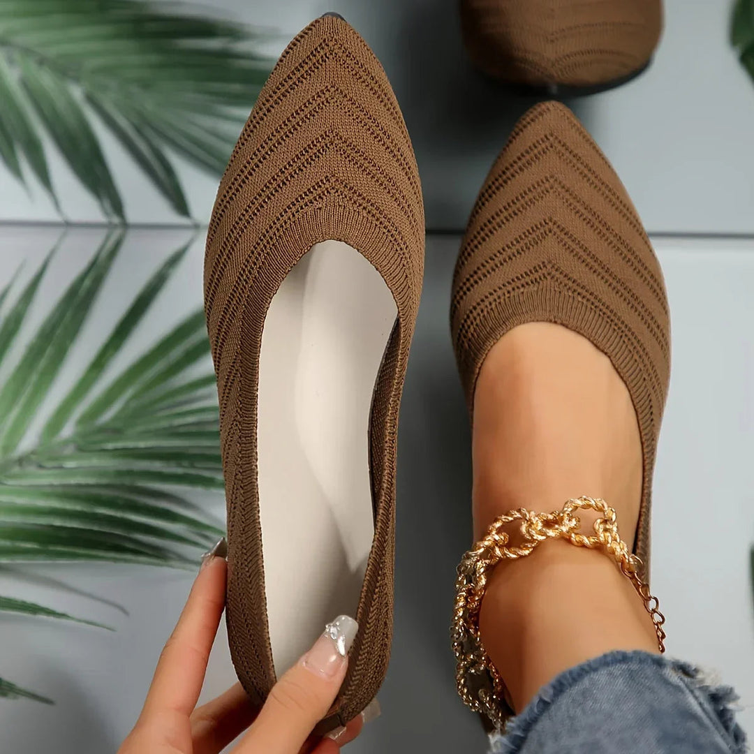 Ballerines Pointues en Maille Femme