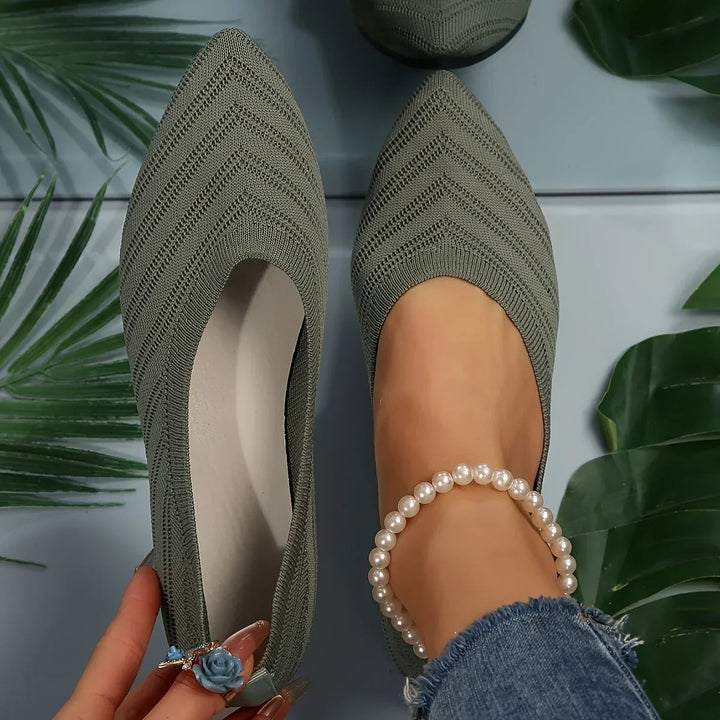 Ballerines Pointues en Maille Femme