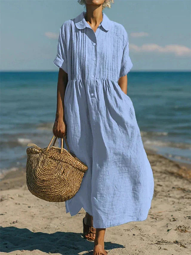 Robe Chemise Longue Boutonnée Femme