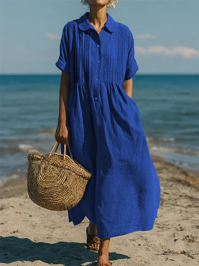 Robe Chemise Longue Boutonnée Femme