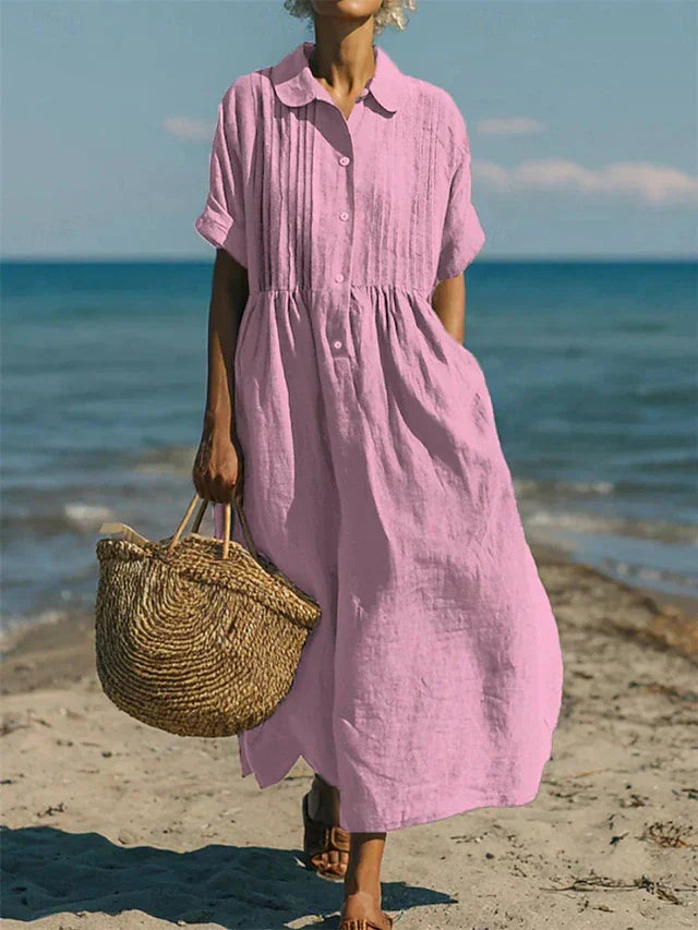 Robe Chemise Longue Boutonnée Femme
