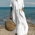 Women's Long Button-Up Shirt Dress