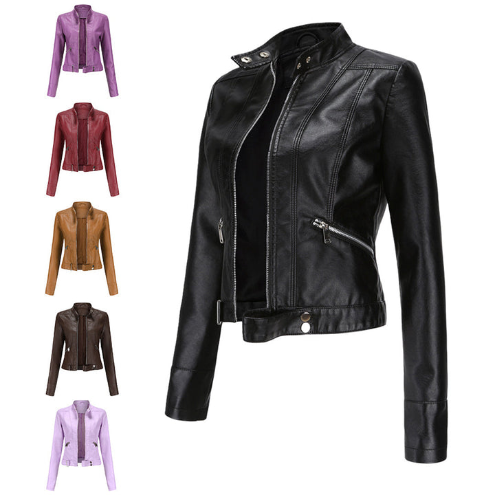 Veste Courte Zippée à Col Montant Femme