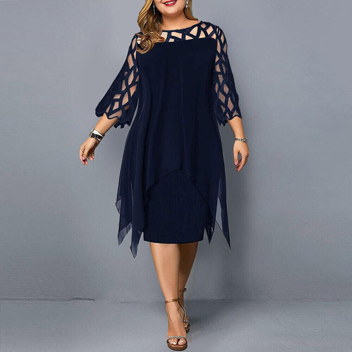 Robe Midi Fluide À Manches Transparentes Femme
