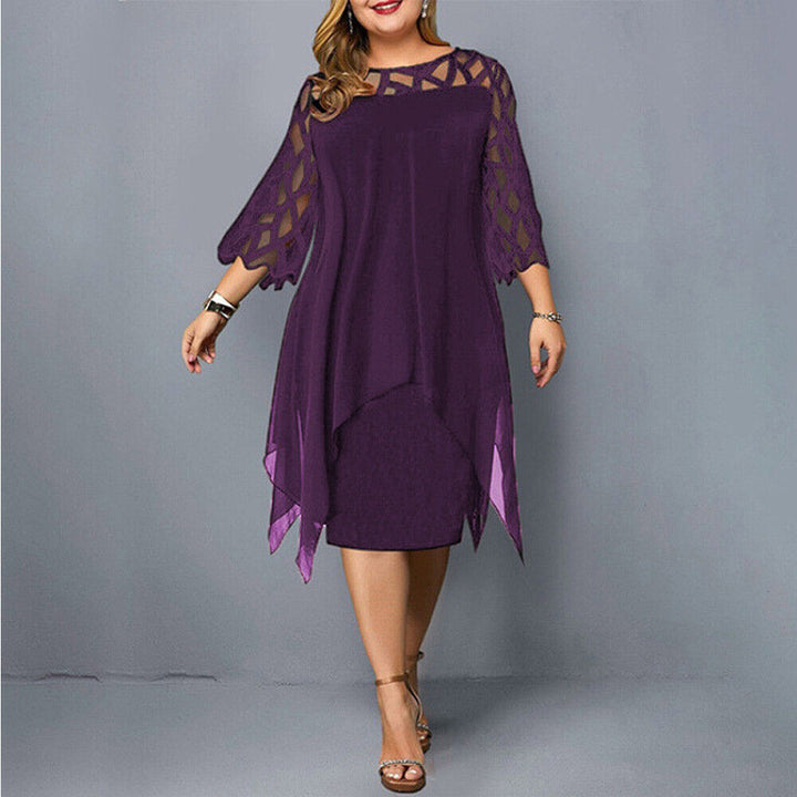 Robe Midi Fluide À Manches Transparentes Femme