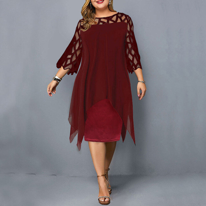 Robe Midi Fluide À Manches Transparentes Femme