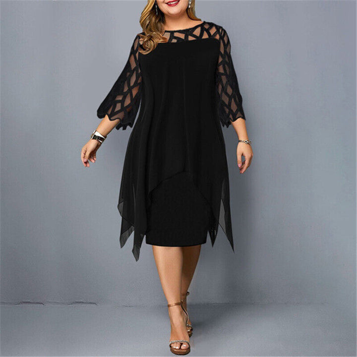 Robe Midi Fluide À Manches Transparentes Femme