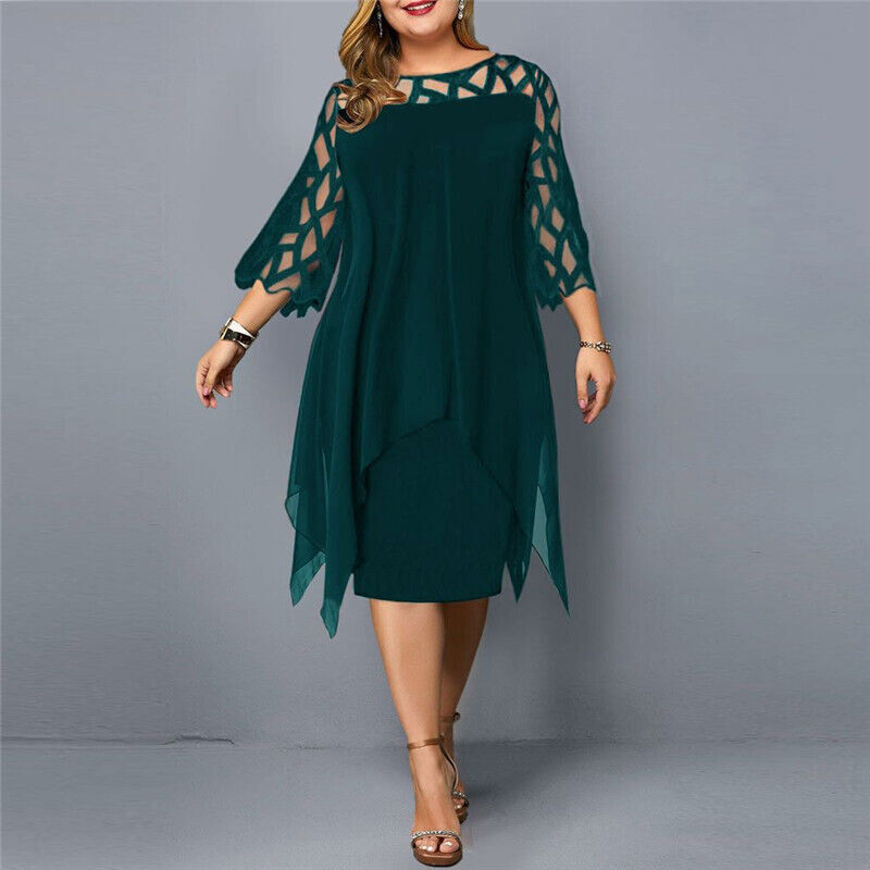 Robe Midi Fluide À Manches Transparentes Femme
