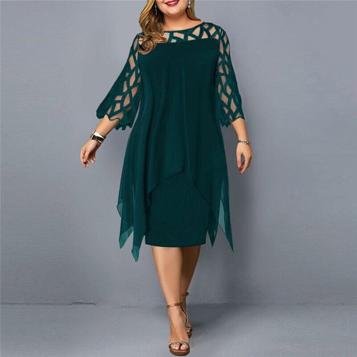 Robe Midi Fluide À Manches Transparentes Femme