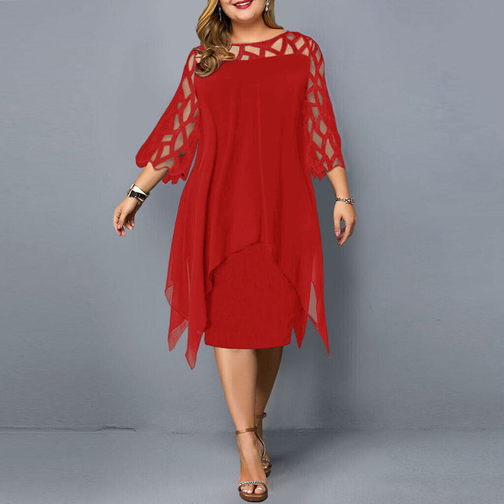 Robe Midi Fluide À Manches Transparentes Femme