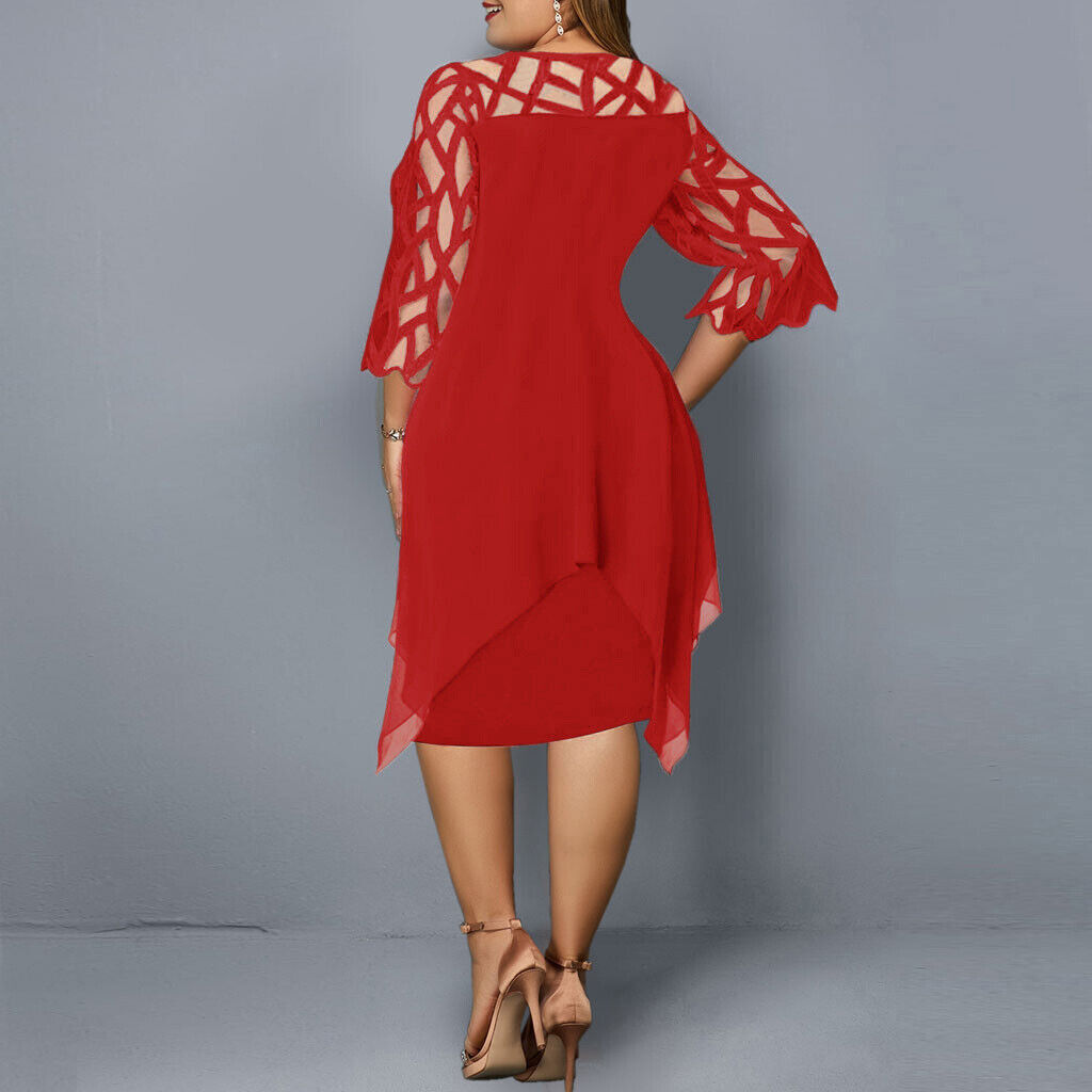 Robe Midi Fluide À Manches Transparentes Femme