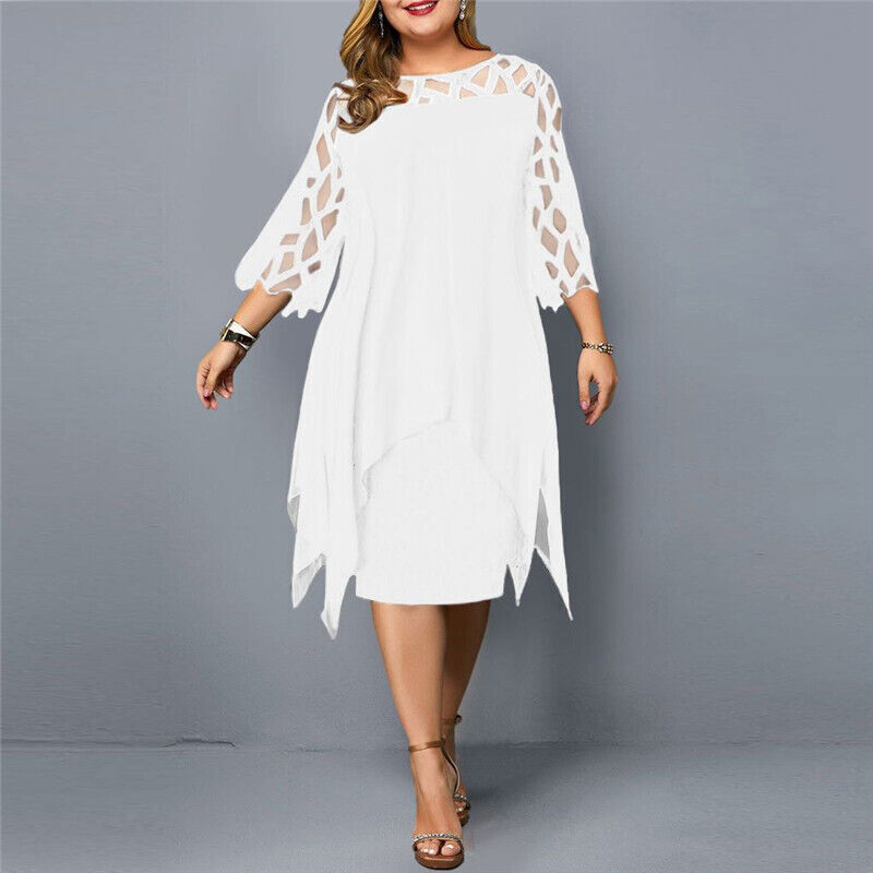 Robe Midi Fluide À Manches Transparentes Femme