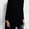 Women's Asymmetrical Poncho Sweater with Turtleneck