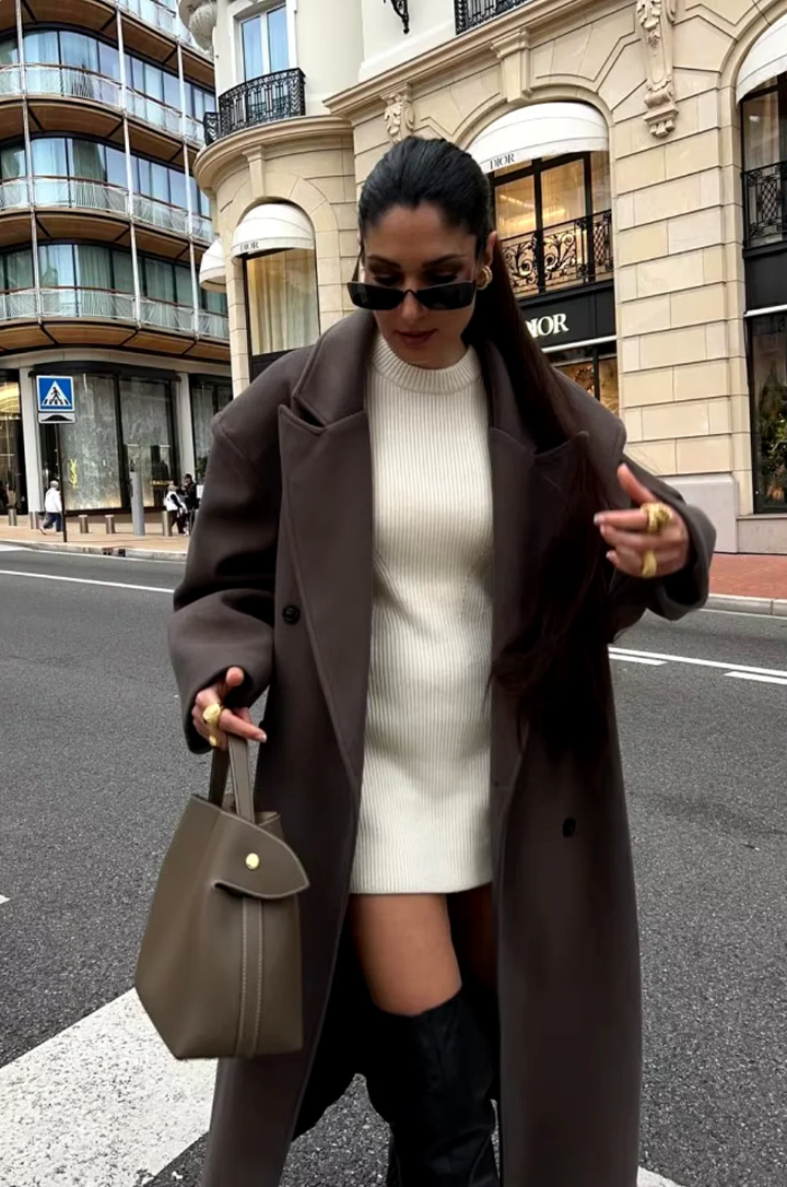 Manteau Long Croisé Femme