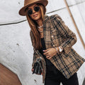 Women's Plaid Tweed Blazer