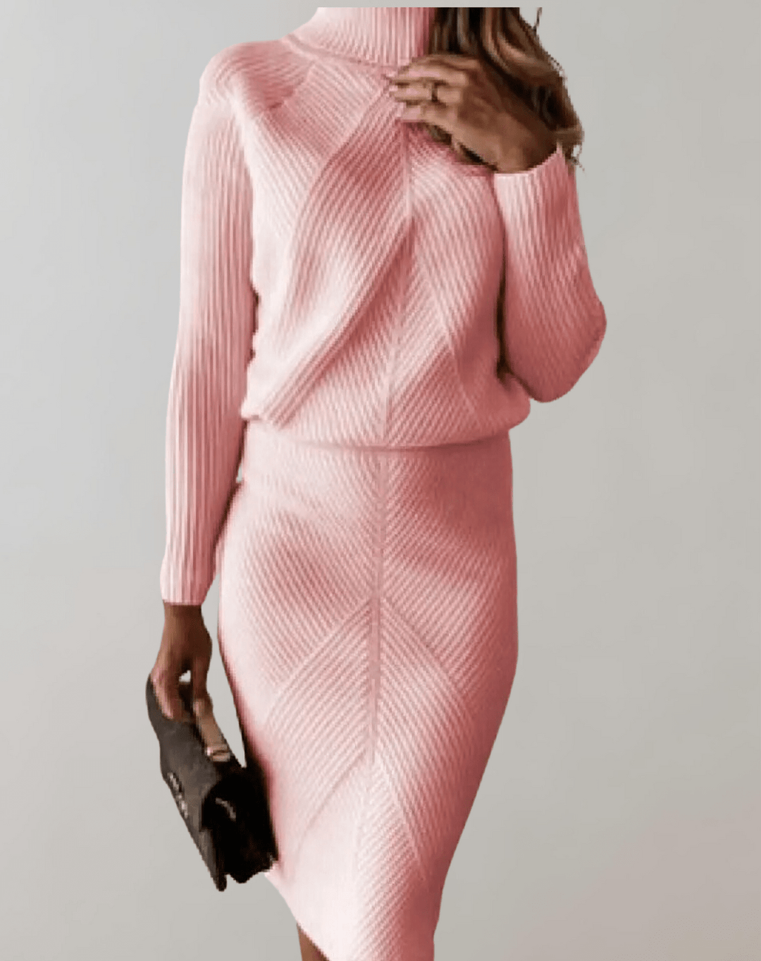 Ensemble Pull à Col Montant et Jupe Femme