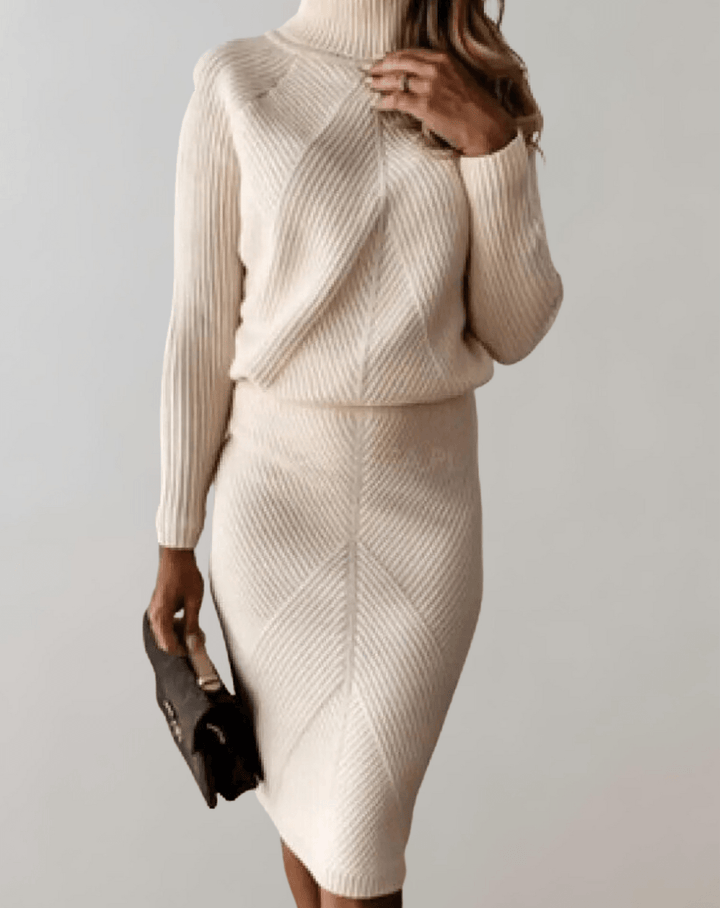 Ensemble Pull à Col Montant et Jupe Femme